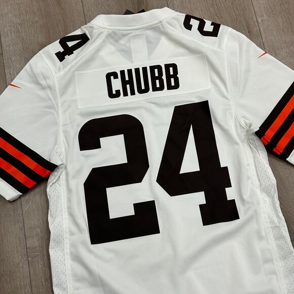 Nike Nick Chubb White Cleveland Browns Game Jersey size Small S B3 - Picture 6 of 6